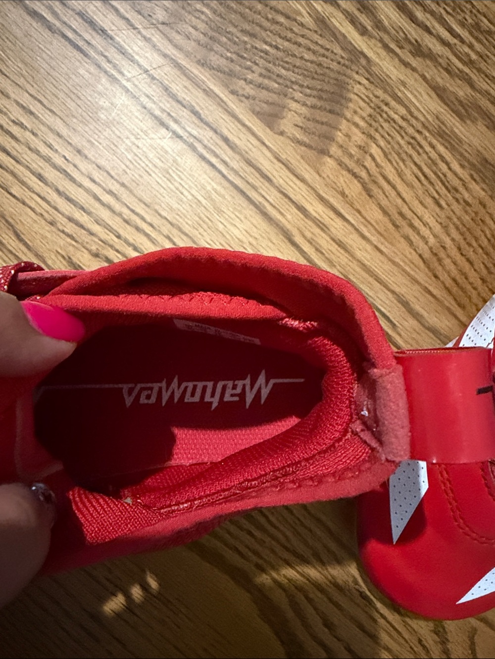 Adidas AdiZero Patrick Mahomes Kids Red and White Football Cleats - Picture 11 of 12